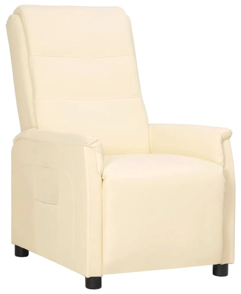 3093320 vidaXL Fotoliu cu ridicare, crem, piele ecologică