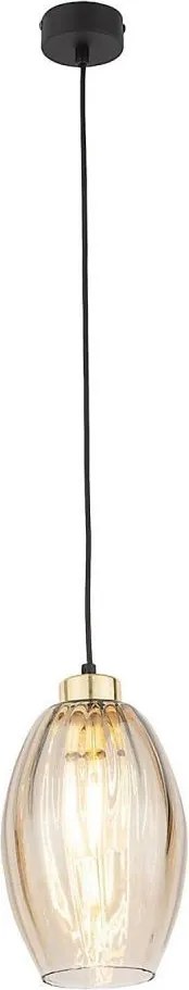 Lampă suspendată LED pe cablu SEBO 1xE27/15W/230V negru/bej fumuriu