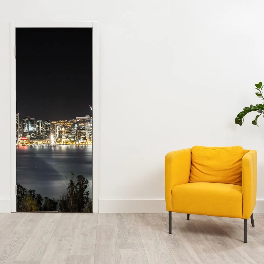 Fototapet pentru ușă - Podul brooklyn și New York (95x205cm)
