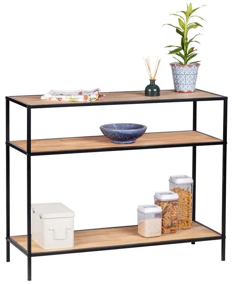 Masă consolă în culoare naturală din lemn masiv de pin 35x100 cm Geo – Wenko