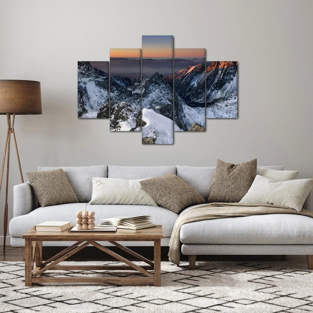 Tablou - Răsărit de soare în munți (150x105 cm)