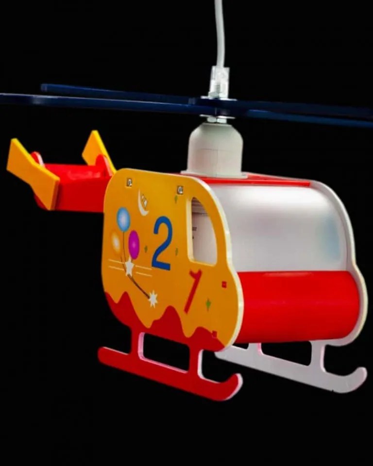 Lustra Copii E27, 8w, Rosu/Galben, Helicopter 1, Kelektron