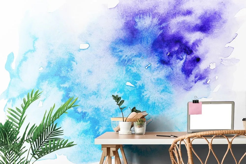 Tapet artă abstractă albastru-violet