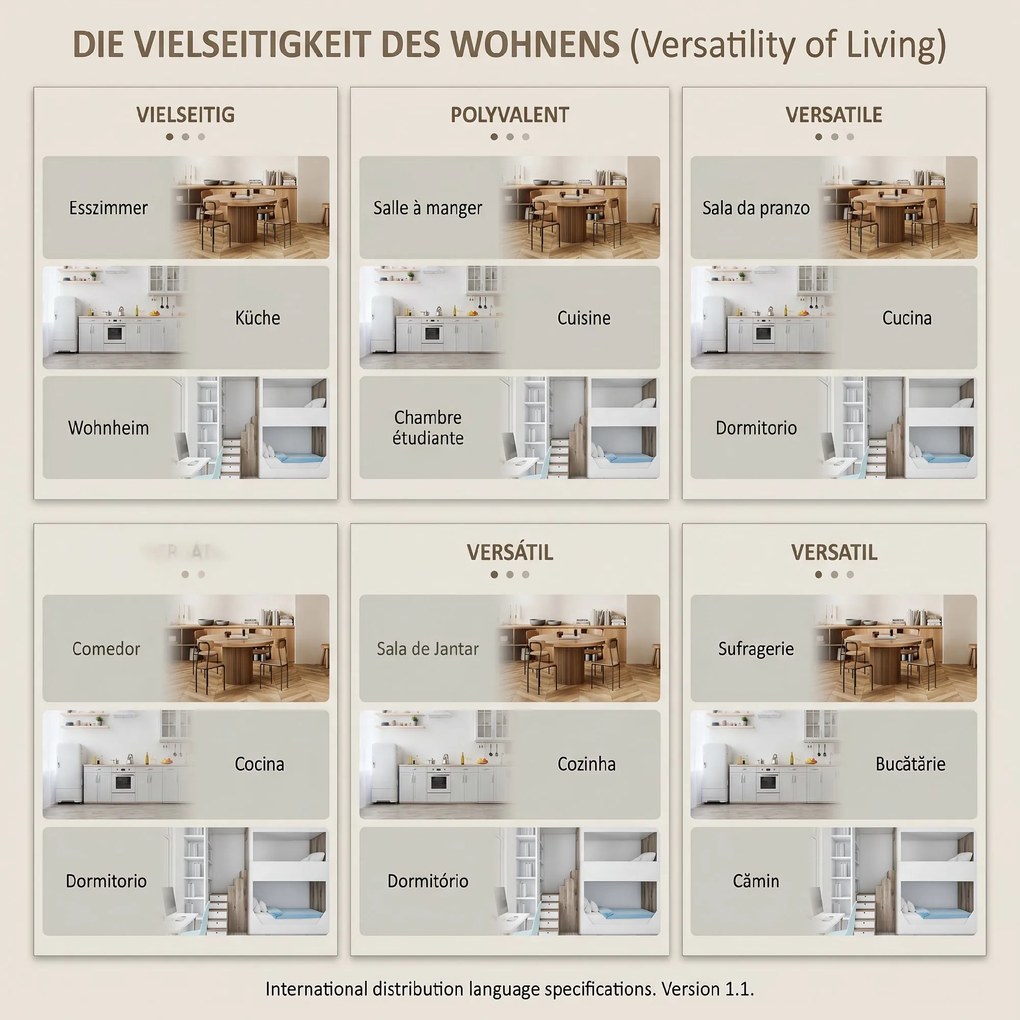 HOMCOM Masă Pliantă cu 2 Extensii Rabatabile, Masă Extensibilă cu Spațiu de Economisire, 104x76x73,7 cm, Lemn Natural | Aosom Romania