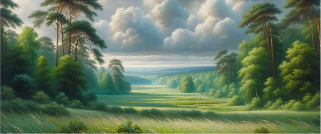 Tablou - Peisaj verde (120x50 cm)