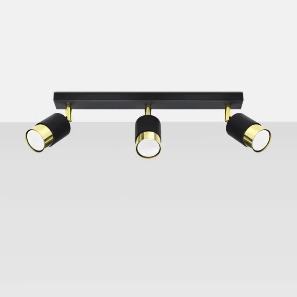 Spot NERO 3xGU10/40W/230V negru/auriu Sollux SL.1071