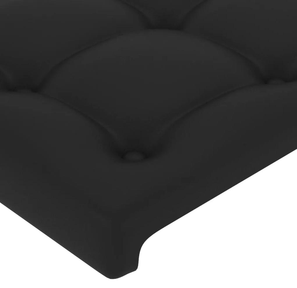 Cadru de pat cu tablie, negru, 120x200 cm, piele ecologica Negru, 120 x 200 cm, Nasturi de tapiterie