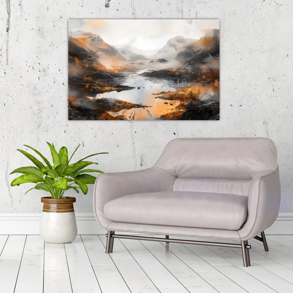 Tablou - Pictura peisajelor montane (90x60 cm)