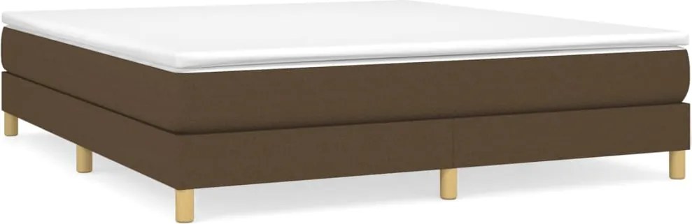 vidaXL Pat box spring cu saltea, maro închis, 160x200 cm, textil