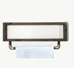 Suport prosop din lemn-metal Industrial Homs,seria wood 48x10 x 25 cm,700165