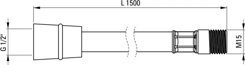 Furtun, pentru bateriile de bucătărie, cu pipă extractibilă - 150 cm Finisaj: Crom ANW_057V