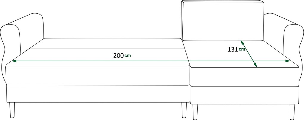 Canapea extensibila de colt SILVIANO, gri, reversibila, 230x140 cm