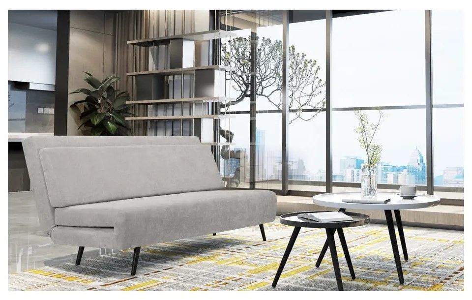 Canapea gri deschis extensibilă 87 cm Mallory – Støraa