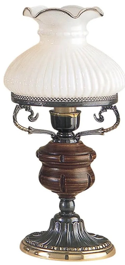 Veioza clasica design italian din alama cu lemn 2810