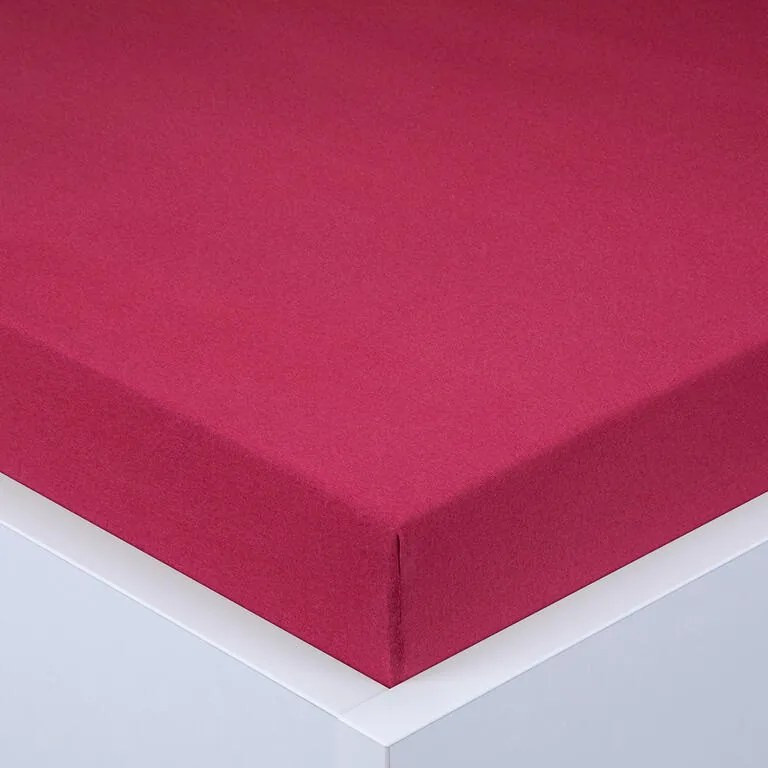 Cearşaf cu elastic jersey EXCLUSIVE culoarea vinului 180 x 200 cm