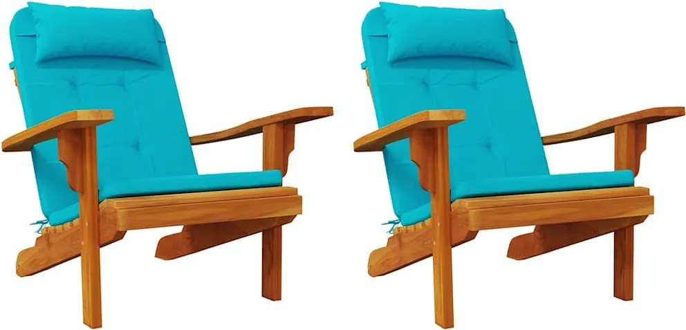 vidaXL Perne pentru scaune Simplu 2 pcs Turcoaz 58 x 77 x 4,5 cm