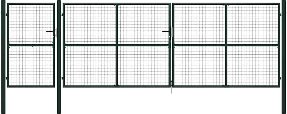 vidaXL Poartă de grădină din oțel 500x150 cm verde