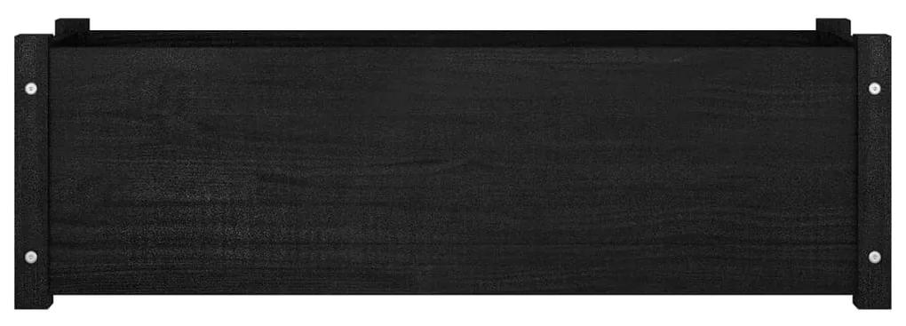 Jardiniera de gradina, negru, 100x31x31cm, lemn masiv de pin 1, Negru