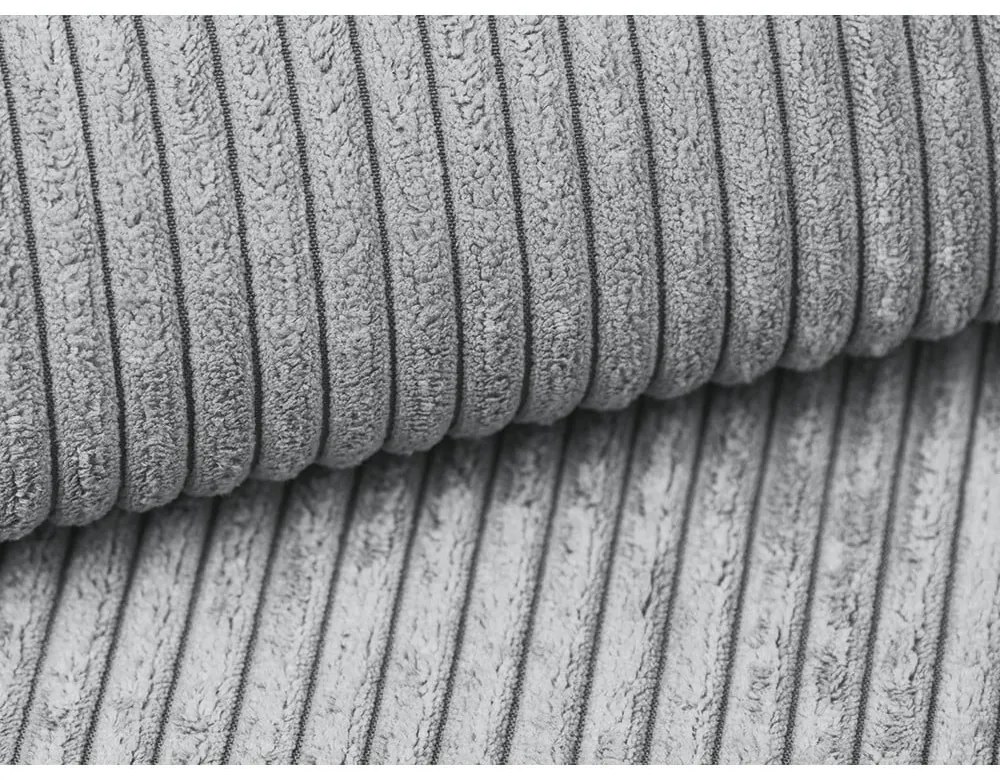 Canapea gri deschis extensibilă cu tapițerie din catifea reiată 195 cm Nona – Makamii