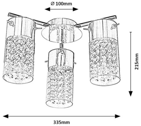 Rabalux 2195 - Plafonieră de baie NIAGARA 3xE14/40W/230V IP44