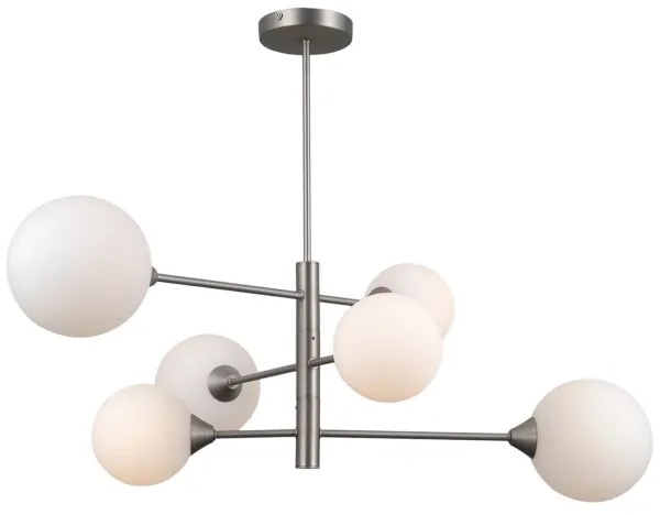 Lustră pe tijă EVORA 6xG9/5W/230V nichel ITALUX PND-55342-6-SN