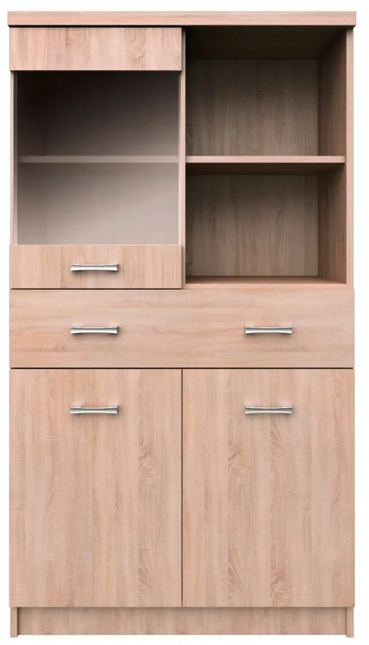 Vitrina 2D1W1S 80 , stejar Sonoma, TOPTY TIP 34