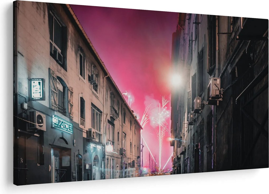 Tablou - Artificii din Marseille (90x60 cm)