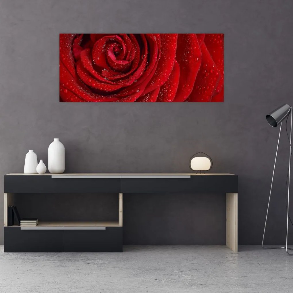 Tablou - detaliu de trandafir (120x50 cm)