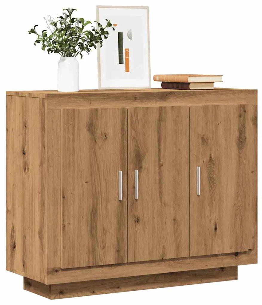 vidaXL Dulap, Stejar artizanal, 92x35x75 cm, lemn compozit