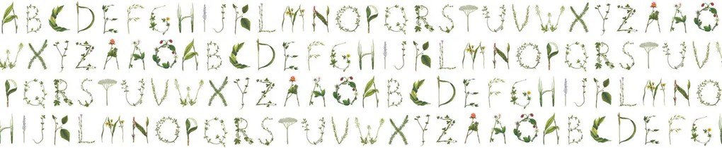 Tapet Floral Alphabet, Rebel Walls