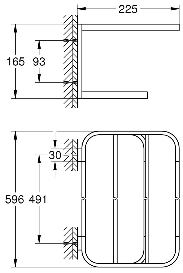 Etajera portprosop Grohe Selection, 60 cm, hard graphite - 41066A00