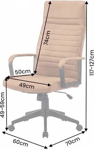 Scaun de birou pivotant LAZIO microfibra maro vintage