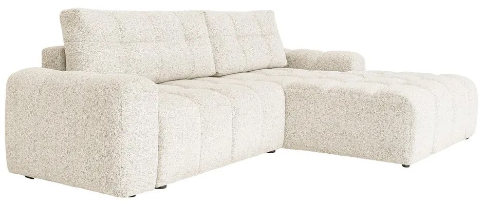 Colțar modular crem extensibil/cu spațiu de depozitare (cu colț pe partea dreaptă) Lulu – Miuform