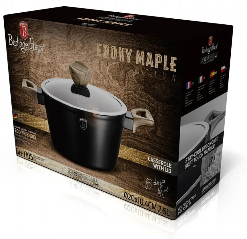 Oala cu capac 20 cm Ebony Maple Collection Berlinger Haus BH 1705