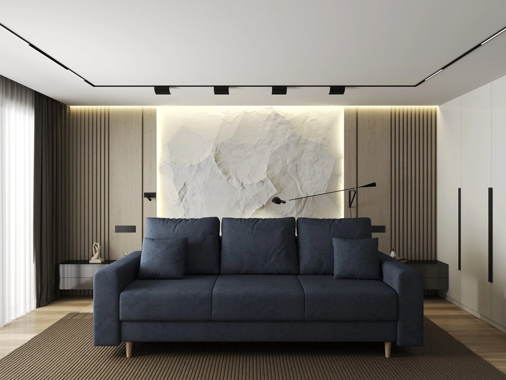 Canapea extensibilă dumonde cu ladă de depozitare si sezut confortabil din spuma high-density, Kronos Enjoy Antracit 210x100 cm