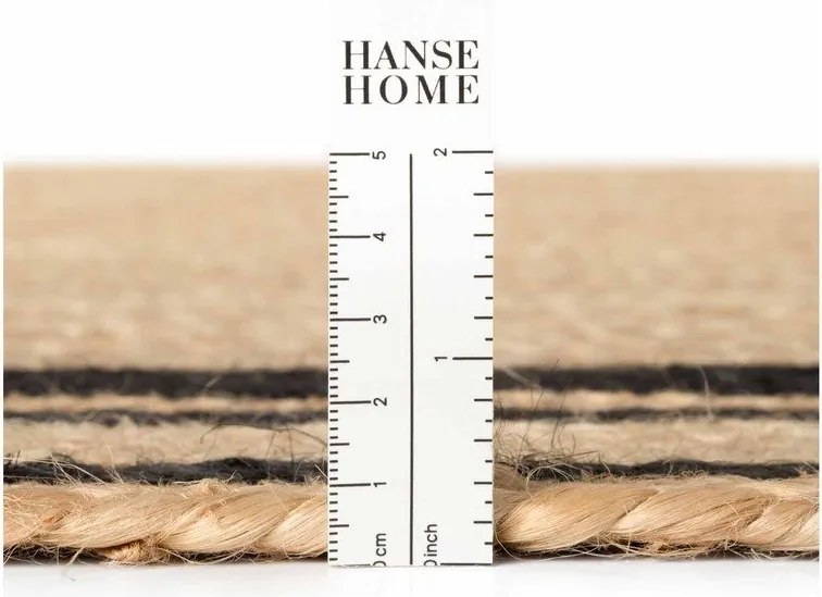 Covor negru/în culoare naturală reversibil/țesut manual din iută 160x230 cm Jutta – Hanse Home