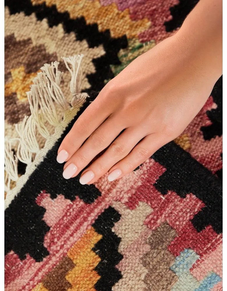 Covor tip traversă reversibil, țesut manual din lână 60x190 cm Kamal Zara – Nouristan