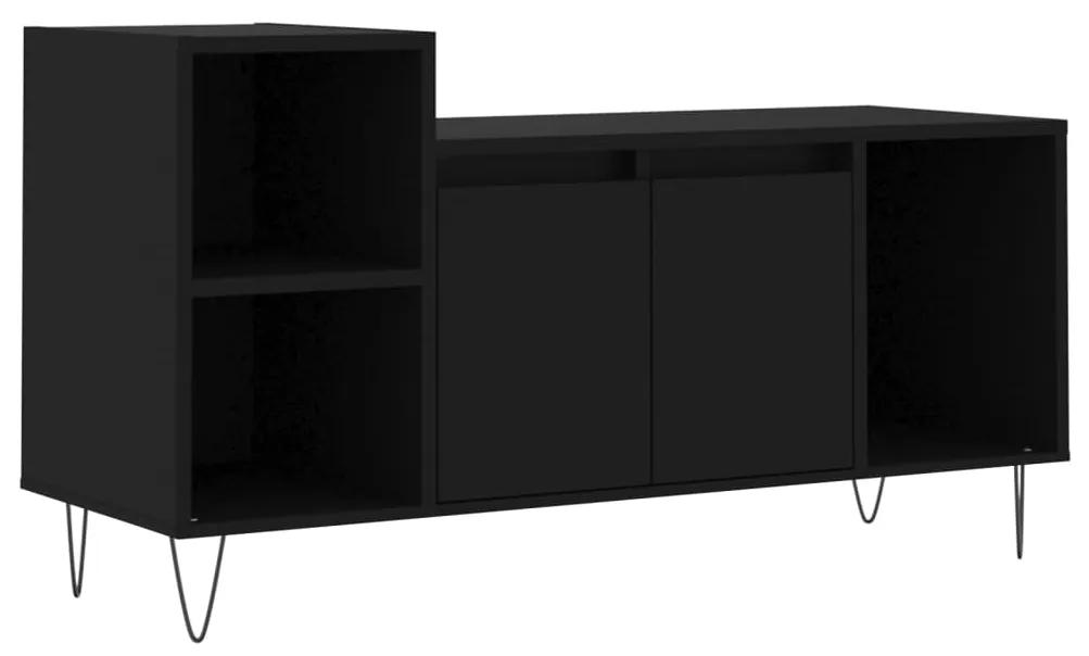 831317 vidaXL Comodă TV, negru, 100x35x55 cm, lemn prelucrat