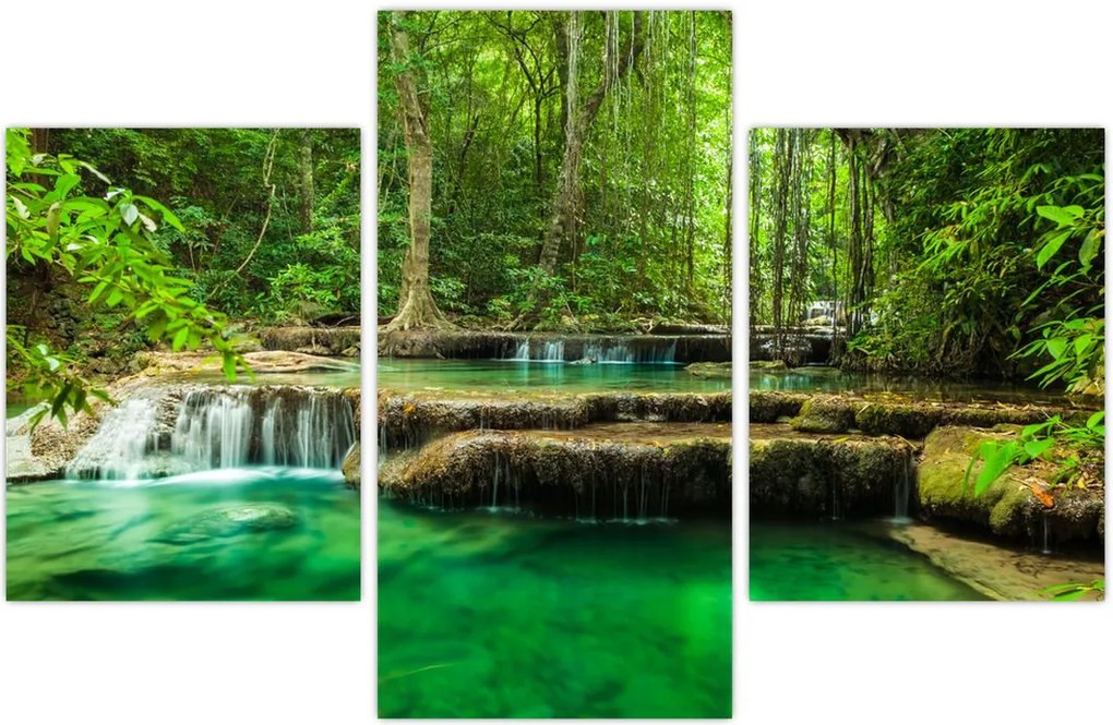 Tablou - Cascada Erawan din Kanchanaburi, Thailanda (90x60 cm)