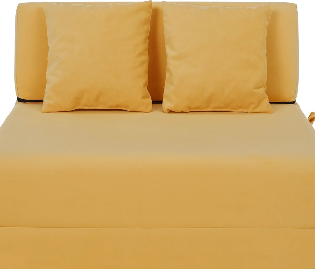 Saltea pliabilă/fotoliu extensibil, 2 in 1, galben, PELOS