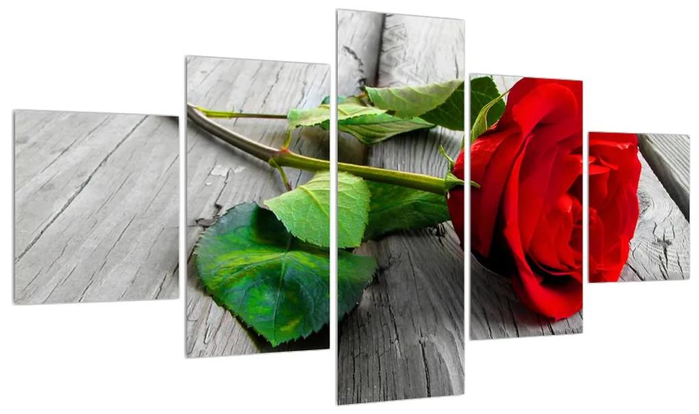 Tablou cu trandafirul roșu (125x70 cm), în 40 de alte dimensiuni noi