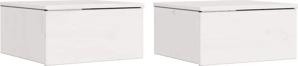vidaXL Noptieră 2 pcs Alb 37 x 35 x 18,5 cm Lemn masiv de pin