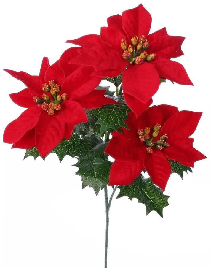 Poinsettia artificială roșie, 55 cm