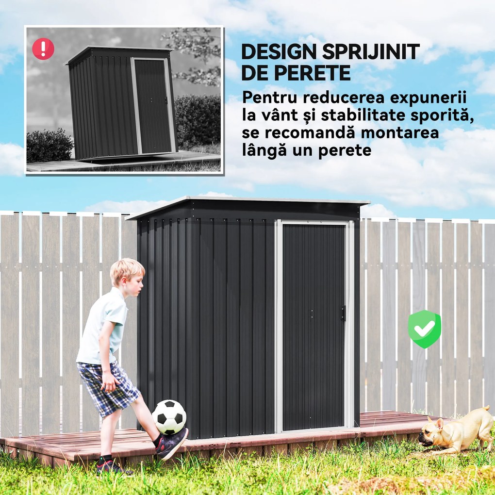 Outsunny Magazie Scule Cu Usa Glisanta Negru Usor De Montat Cu 6 Compartimente Stil Modern 163x89x182 cm | Aosom Romania