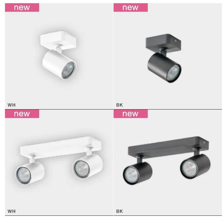 Plafoniera cu 2 spoturi directionabile de tavan/plafon EXO 2 alba ZZ AZ3196