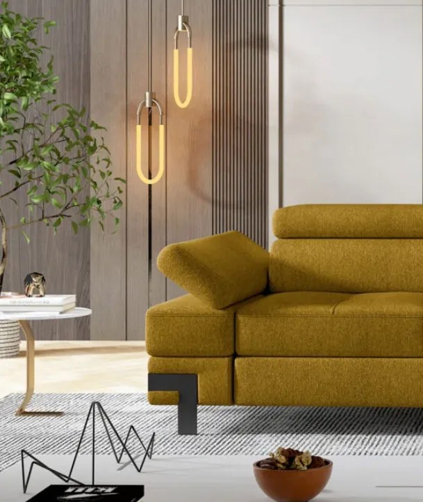 Coltar living extensibil Emporio L pe dreapta - L262 x l223 x h90 cm