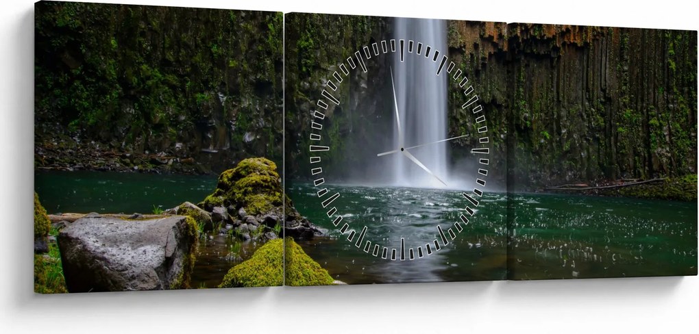 Tablou cu cascade (cu ceas) (90x30 cm)