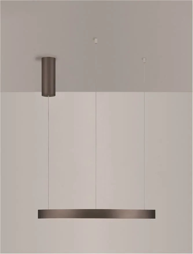 Lustra LED circulara ELOWEN 60cm, maro