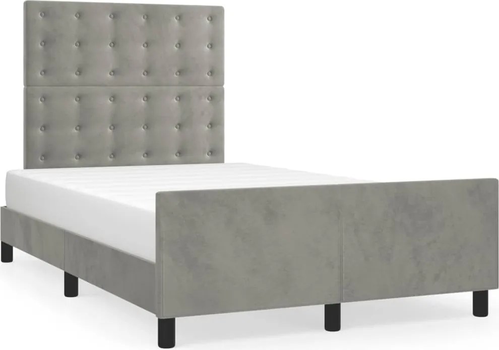 vidaXL Cadru de pat fără saltea, gri deschis, 120x200 cm, catifea