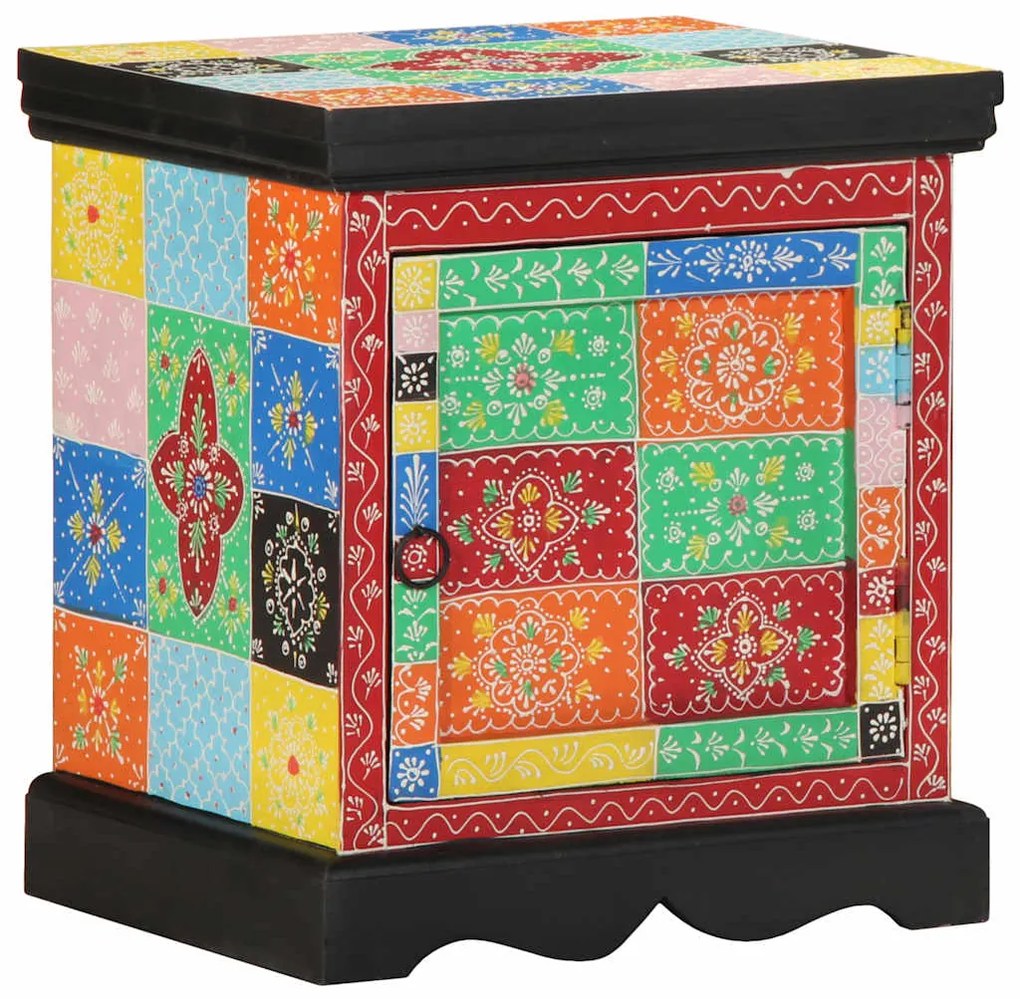 vidaXL Noptiera multicolor 40x35x45 cm lemn masiv de mango